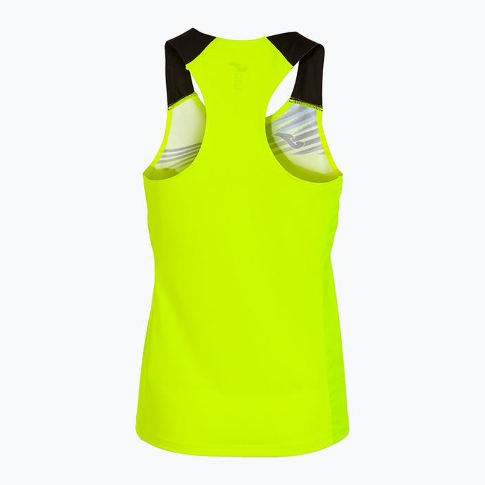 Top de alergat pentru femei Joma Elite X fluor yellow/black 2