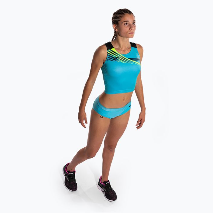 Top de alergat pentru femei Joma Elite X fluor turquoise/black 5