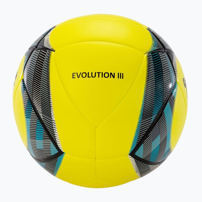 Minge de fotbal Joma Evolution III yellow/black/blue mărime 5 3