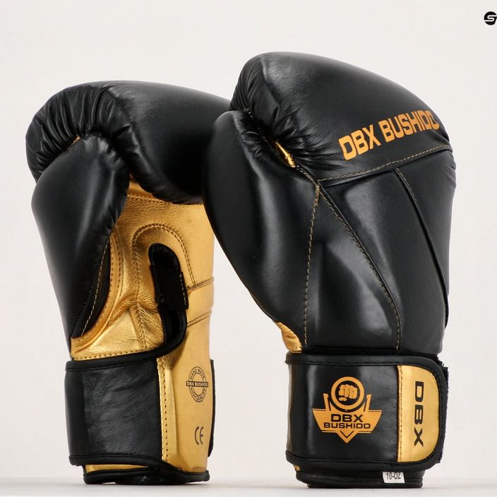 Mănuși de box din piele naturală Bushido, negru, B-2v14-10oz 12