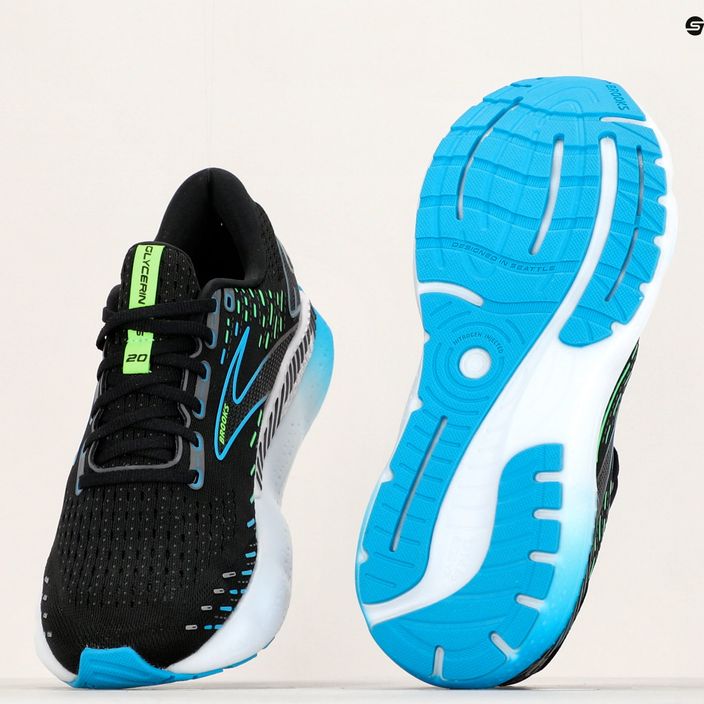 Brooks Glycerin GTS 20 pantofi de alergare pentru bărbați negru / Hawaiian ocean / verde 22