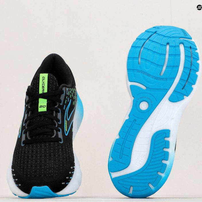 Brooks Glycerin 20 pantofi de alergare pentru bărbați negru/hawaiian ocean/green 17