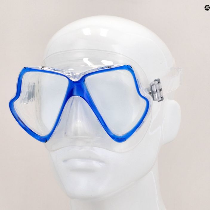 Mască de snorkeling Mares Wahoo transparent și albastru marin 411238 8