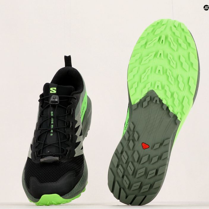 Pantofi de alergare pentru bărbați Salomon Sense Ride 5 negru/laurel wreath/gecko verde 15