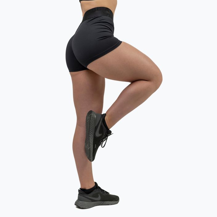 Pantaloni scurți de antrenament pentru femei NEBBIA Intense Leg Day cu talie înaltă negru 2