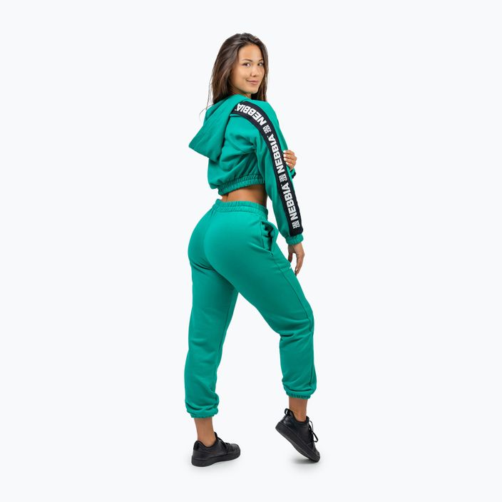 Bluză pentru femei NEBBIA Crop Hoodie Iconic green 3