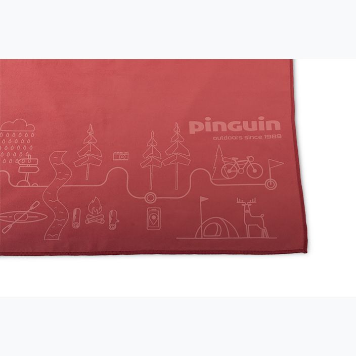 Pinguin Micro Towel Map XL prosop cu uscare rapidă roșu 2