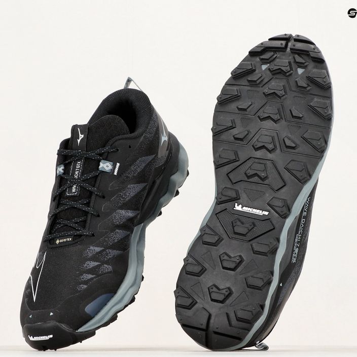 Pantofi de alergare pentru bărbați Mizuno Wave Daichi 7 GTX negru/albastru de mătase/timp torid 12