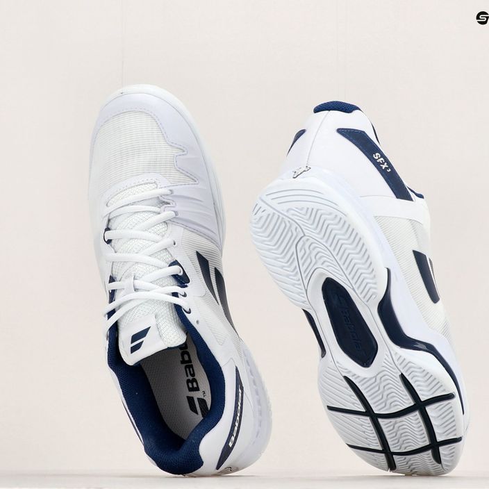 Pantofi de tenis Babolat SFX3 All Court alb/marin pentru bărbați SFX3 All Court alb/marin 18