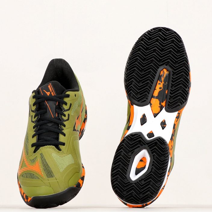 Bărbați Mizuno Wave Exceed Light 2 Padel pantofi calliste verde / portocaliu vibrant / negru 18