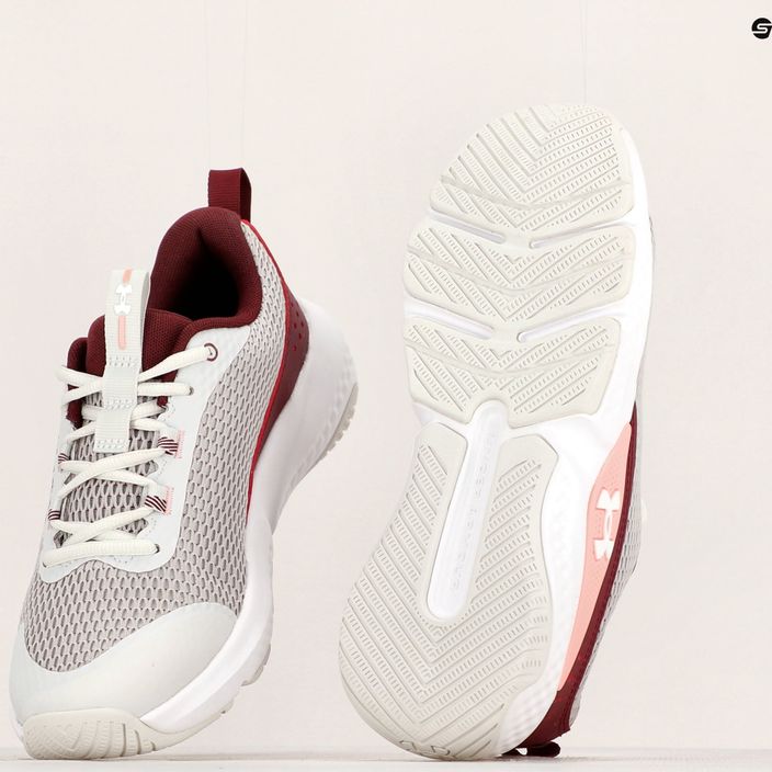 Pantofi de antrenament pentru femei Under Armour W Dynamic Select alb argilă/roșu închis/alb/alb 10