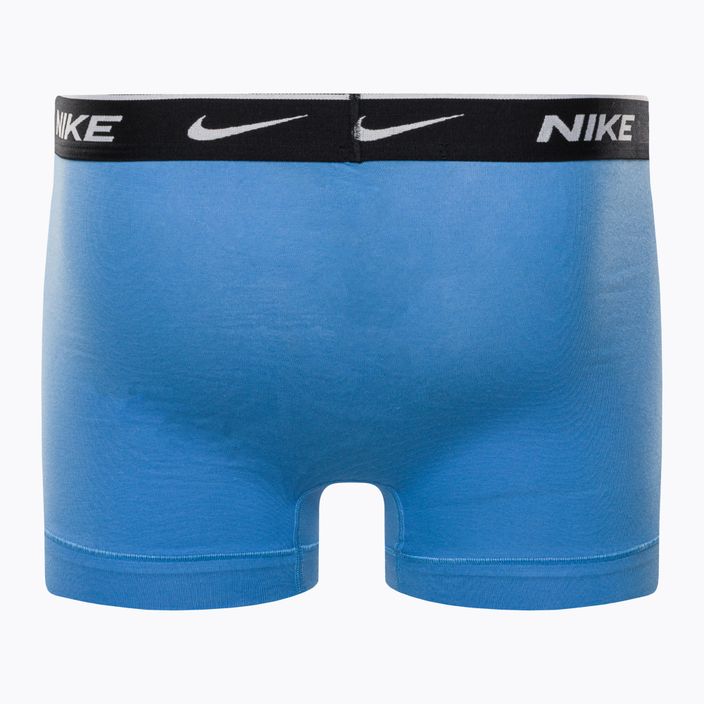 Boxeri pentru bărbați Nike Everyday Cotton Stretch Trunk 3Pk UB1 cu imprimeu swoosh/gri/albastru uni 3