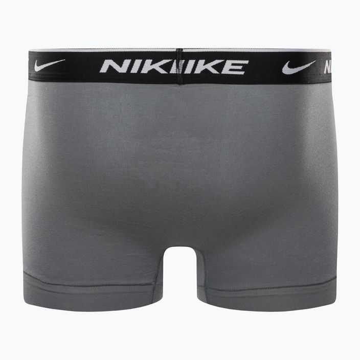 Boxeri pentru bărbați Nike Everyday Cotton Stretch Trunk 3Pk UB1 cu imprimeu swoosh/gri/albastru uni 6