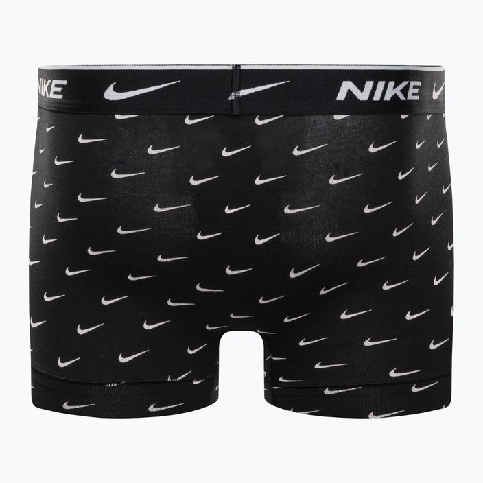 Boxeri pentru bărbați Nike Everyday Cotton Stretch Trunk 3Pk UB1 cu imprimeu swoosh/gri/albastru uni 9