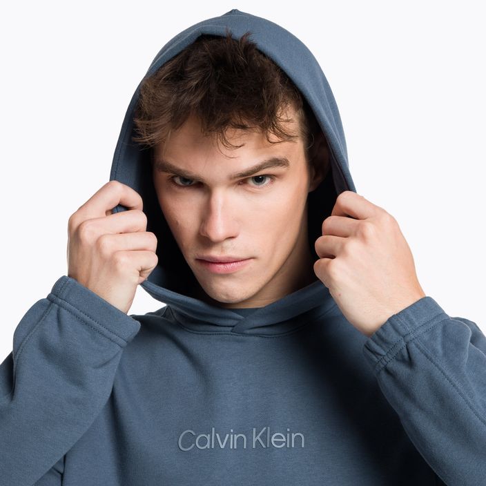 Hanorac cu glugă pentru bărbați Calvin Klein DBZ albastru creion 4