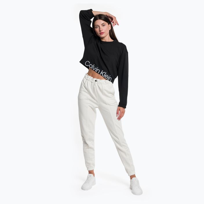 Pantaloni de trening pentru femei Calvin Klein Knit YBI piele de căprioară albă 2