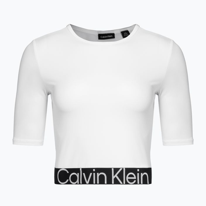 Tricou Calvin Klein Knit alb strălucitor pentru femei 5