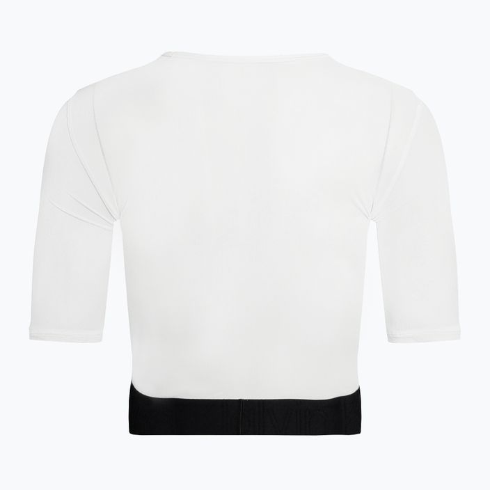 Tricou Calvin Klein Knit alb strălucitor pentru femei 6