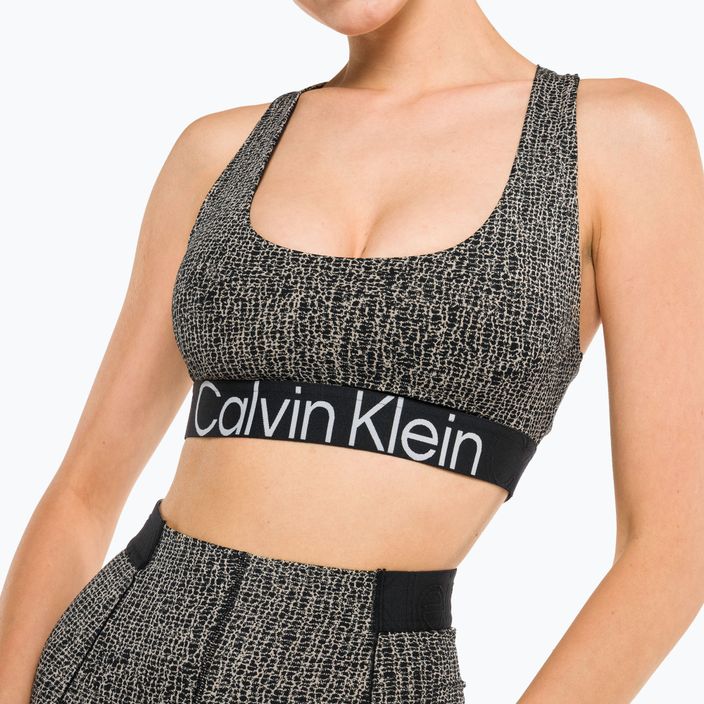 Sutien de fitness Calvin Klein Medium Support 8VR cu imprimeu șocant 4