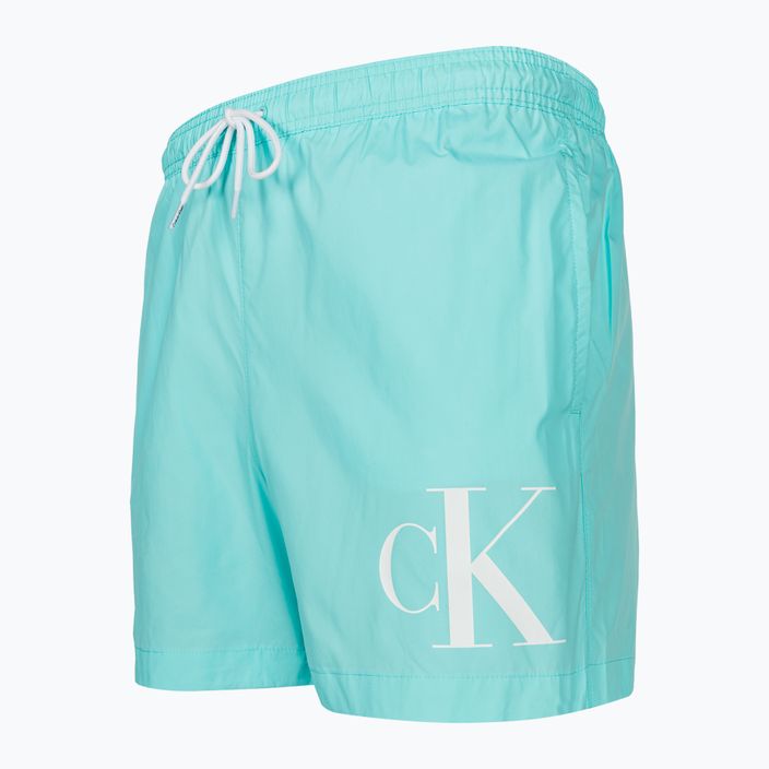 Pantaloni scurți de baie pentru bărbați Calvin Klein Medium Drawstring soft turquoise 3