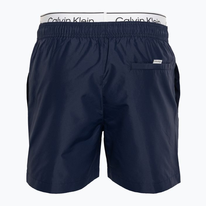 Pantaloni scurți de baie pentru bărbați Calvin Klein Medium Double WB signature navy 2