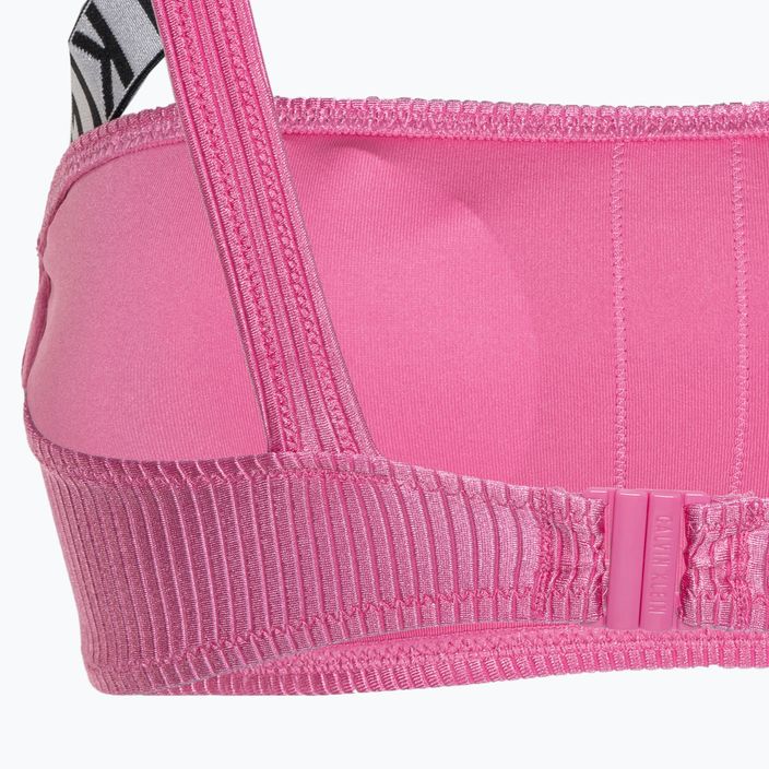 Partea de sus a costumului de baie Calvin Klein One Shoulder Bralette-RP bold pink 4