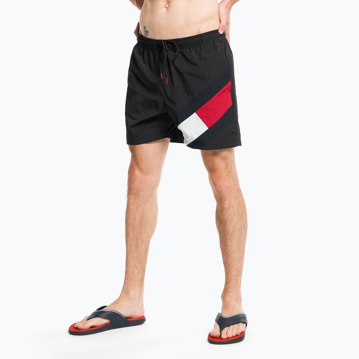 Pantaloni scurți de înot Tommy Hilfiger Sf Medium cu cordon negru pentru bărbați 4