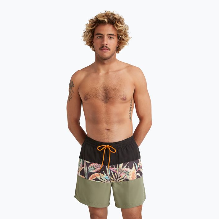 Bărbați O'Neill Cali Block 15'' pantaloni scurți de înot negru floare tropicală 3