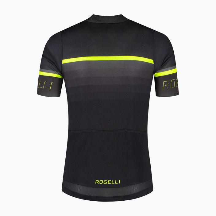 Rogelli Hero II tricou de ciclism pentru bărbați galben/negru/gri 4