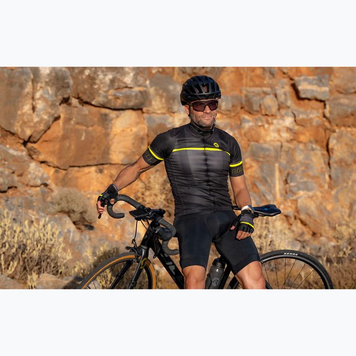 Rogelli Hero II tricou de ciclism pentru bărbați galben/negru/gri 6