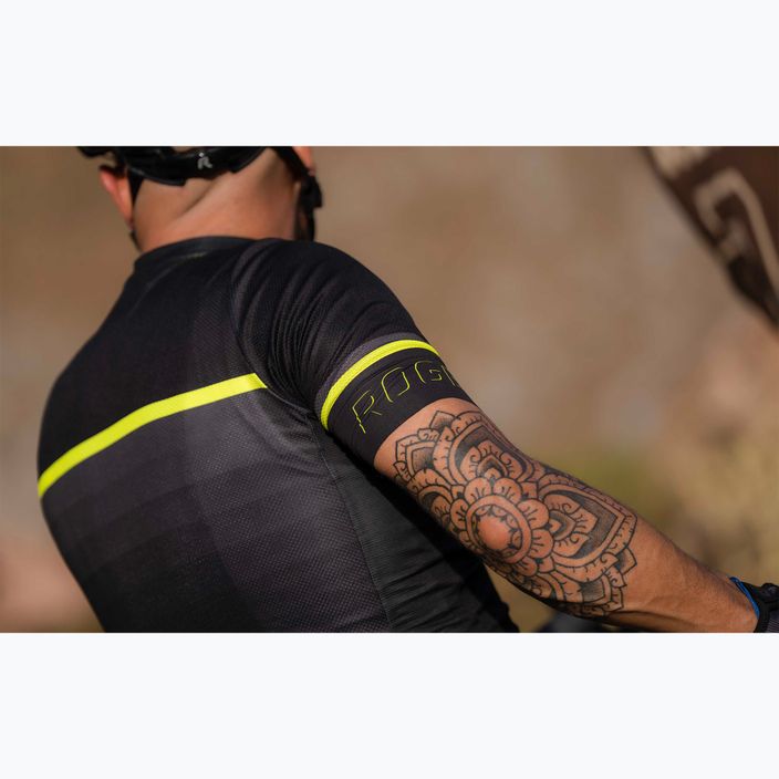 Rogelli Hero II tricou de ciclism pentru bărbați galben/negru/gri 8