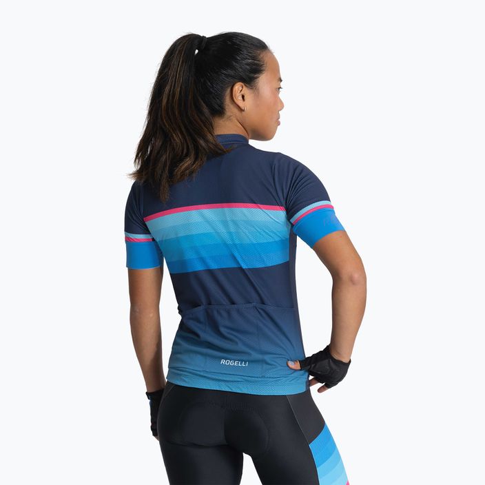 Rogelli Impress II tricou de ciclism pentru femei albastru/roz/negru 2