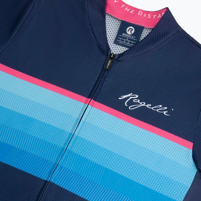 Rogelli Impress II tricou de ciclism pentru femei albastru/roz/negru 5