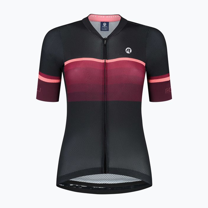 Rogelli Impress II tricou de ciclism pentru femei burgundia/coral/negru 3