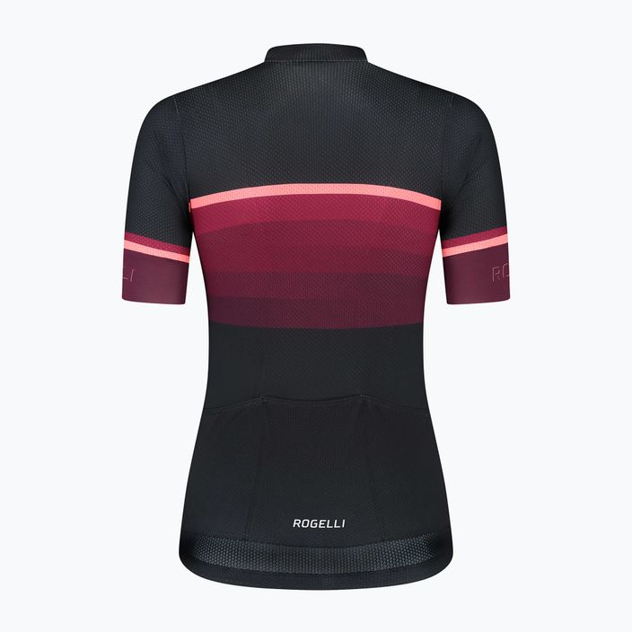 Rogelli Impress II tricou de ciclism pentru femei burgundia/coral/negru 4