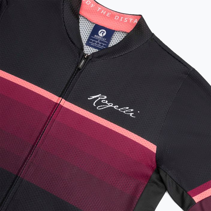 Rogelli Impress II tricou de ciclism pentru femei burgundia/coral/negru 5
