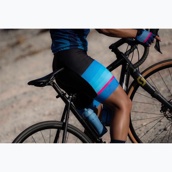 Rogelli Impress II Bib Short pantaloni scurți de ciclism pentru femei albastru/roz/negru 5
