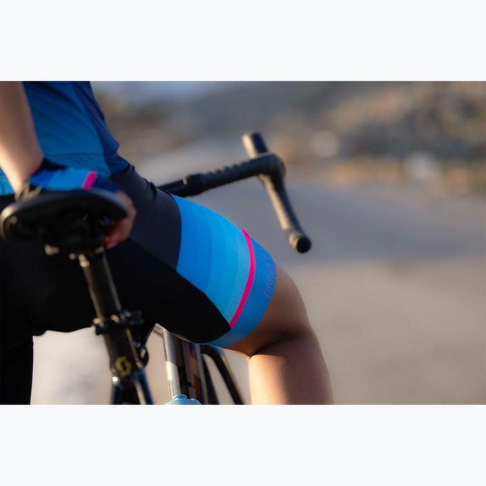Rogelli Impress II Bib Short pantaloni scurți de ciclism pentru femei albastru/roz/negru 7