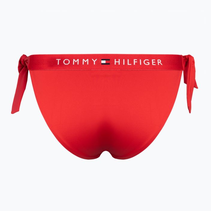 Tommy Hilfiger Side Tie Cheeky costum de baie de jos roșu 2