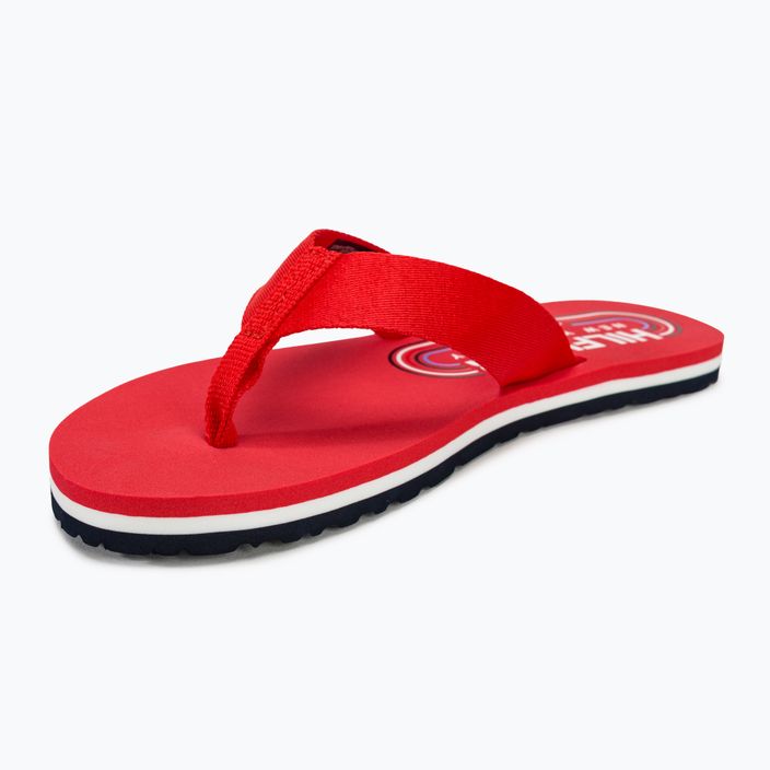 Papuci pentru femei Tommy Hilfiger Global Stripes Flat Beach Sandal fierce red 7
