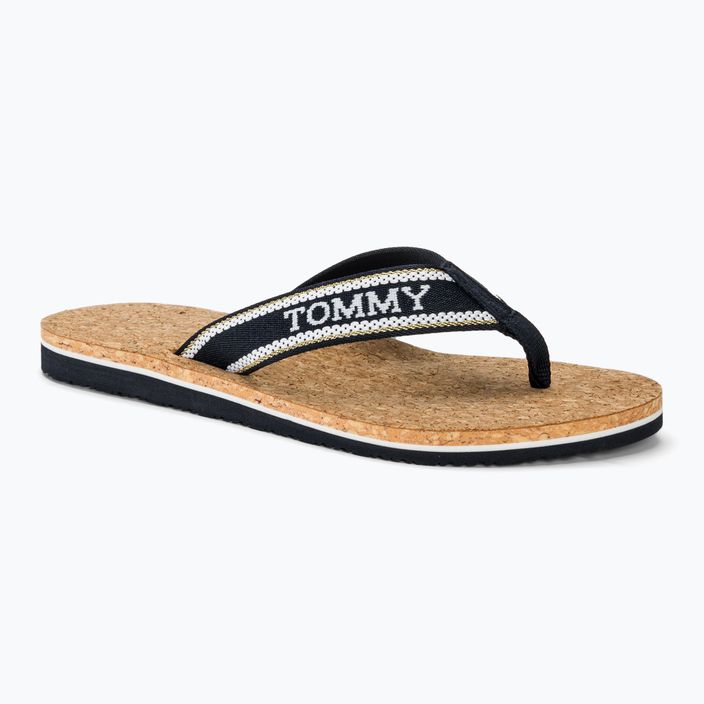Papuci pentru femei Tommy Hilfiger Cork Beach Sandal space blue