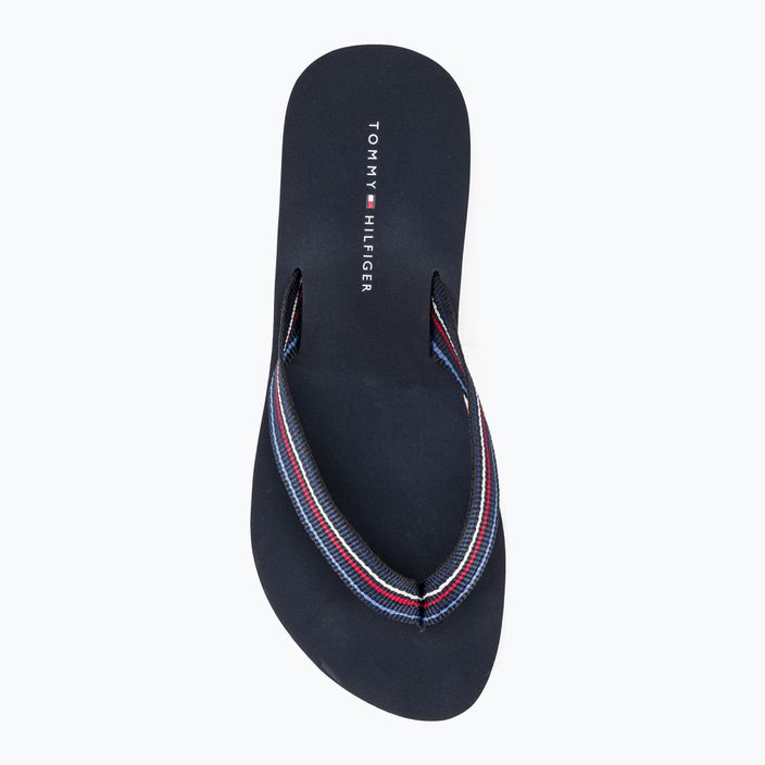 Papuci pentru femei Tommy Hilfiger Wedge Stripes Beach Sandal space blue 6