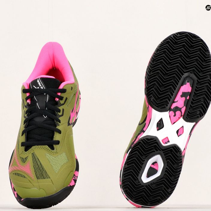 Pantofi de padel Mizuno Wave Exceed Light 2 Padel pentru femei calliste verde / roz glo / negru 14