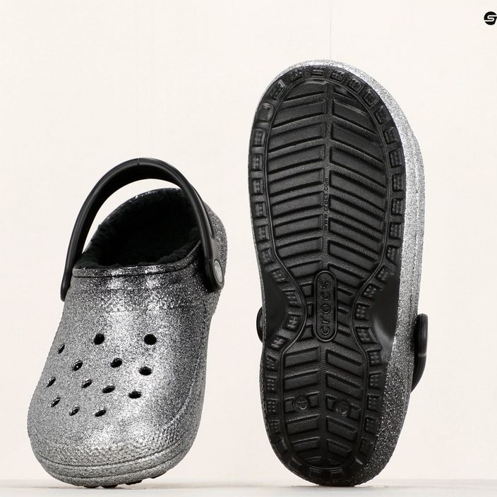 Crocs Classic Glitter Lined Clog negru/argintiu flip-flops negru/argintiu 9