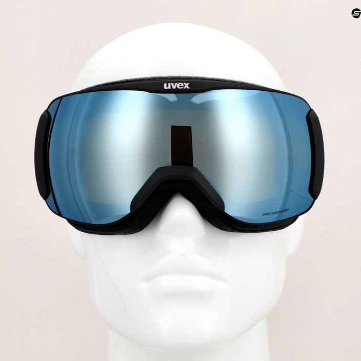 UVEX Downhill 2100 CV ochelari de schi negru mat/alb cu oglindă/verde colorvision 6