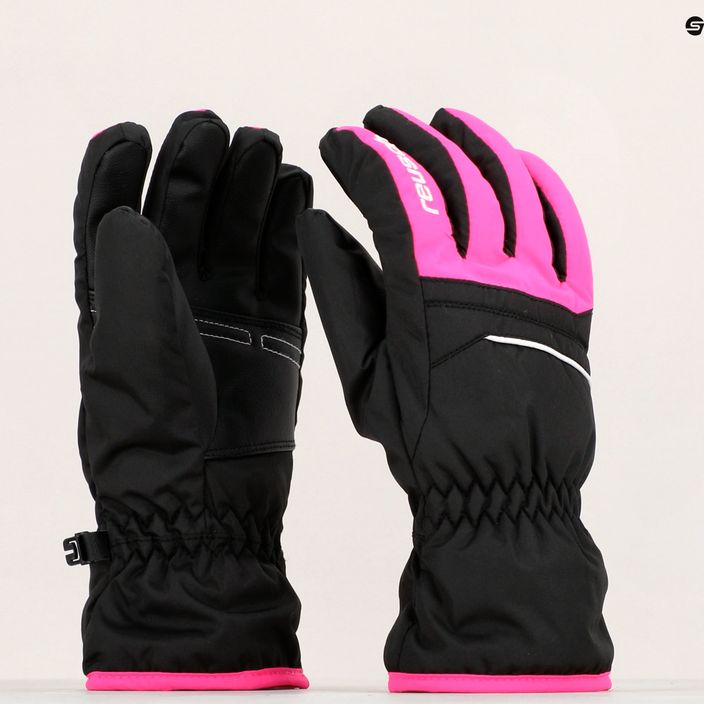 Mănuși de schi pentru copii Reusch Alan black/pink glo 10