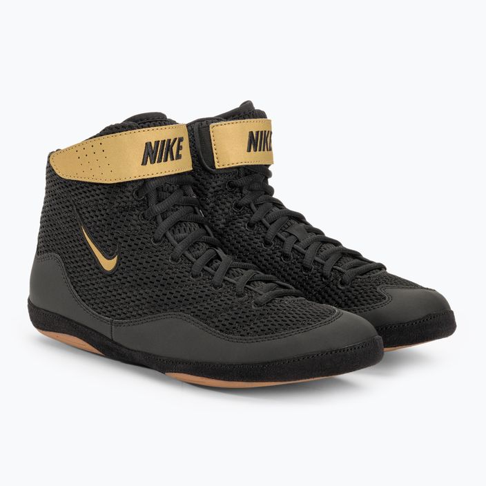 Pantofi de wrestling pentru bărbați Nike Inflict 3 Limited Edition negru/vegas gold 4