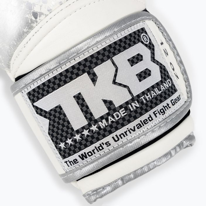 Top King Muay Thai Muay Thai Muay Thai Super Star Snake alb mănuși de box TKBGSS-02A-WH-SV-10 5