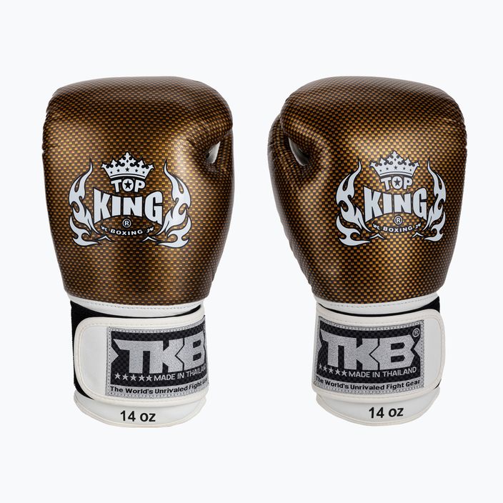 Top King Muay Thai Muay Thai Muay Thai Empower mănuși de box alb TKBGEM-02A-WH-GD-10 2