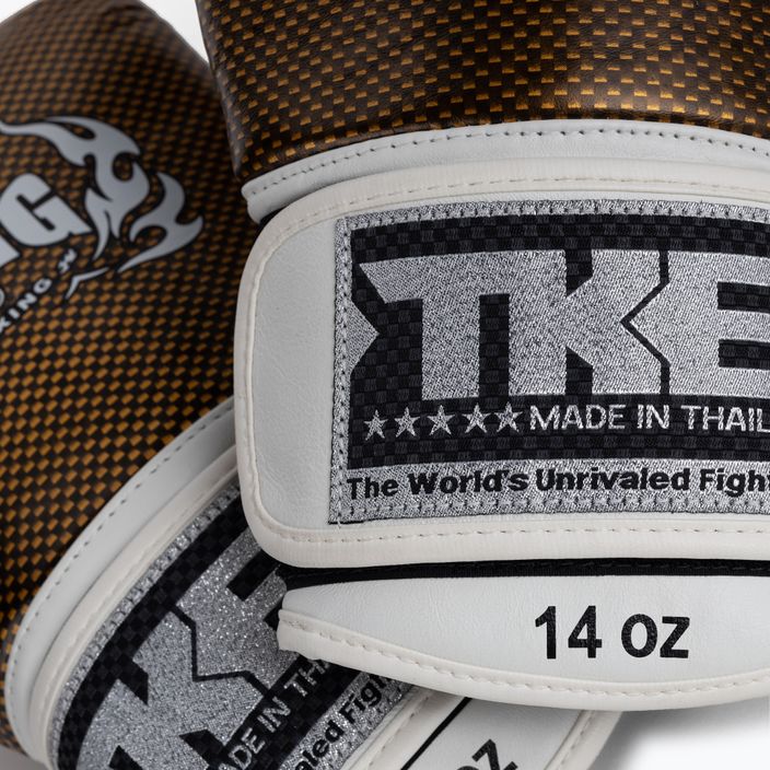 Top King Muay Thai Muay Thai Muay Thai Empower mănuși de box alb TKBGEM-02A-WH-GD-10 5